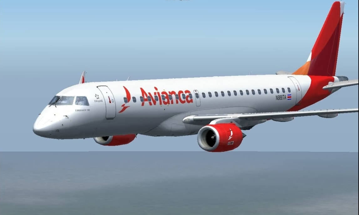 Avianca飛機在日間飛越海洋