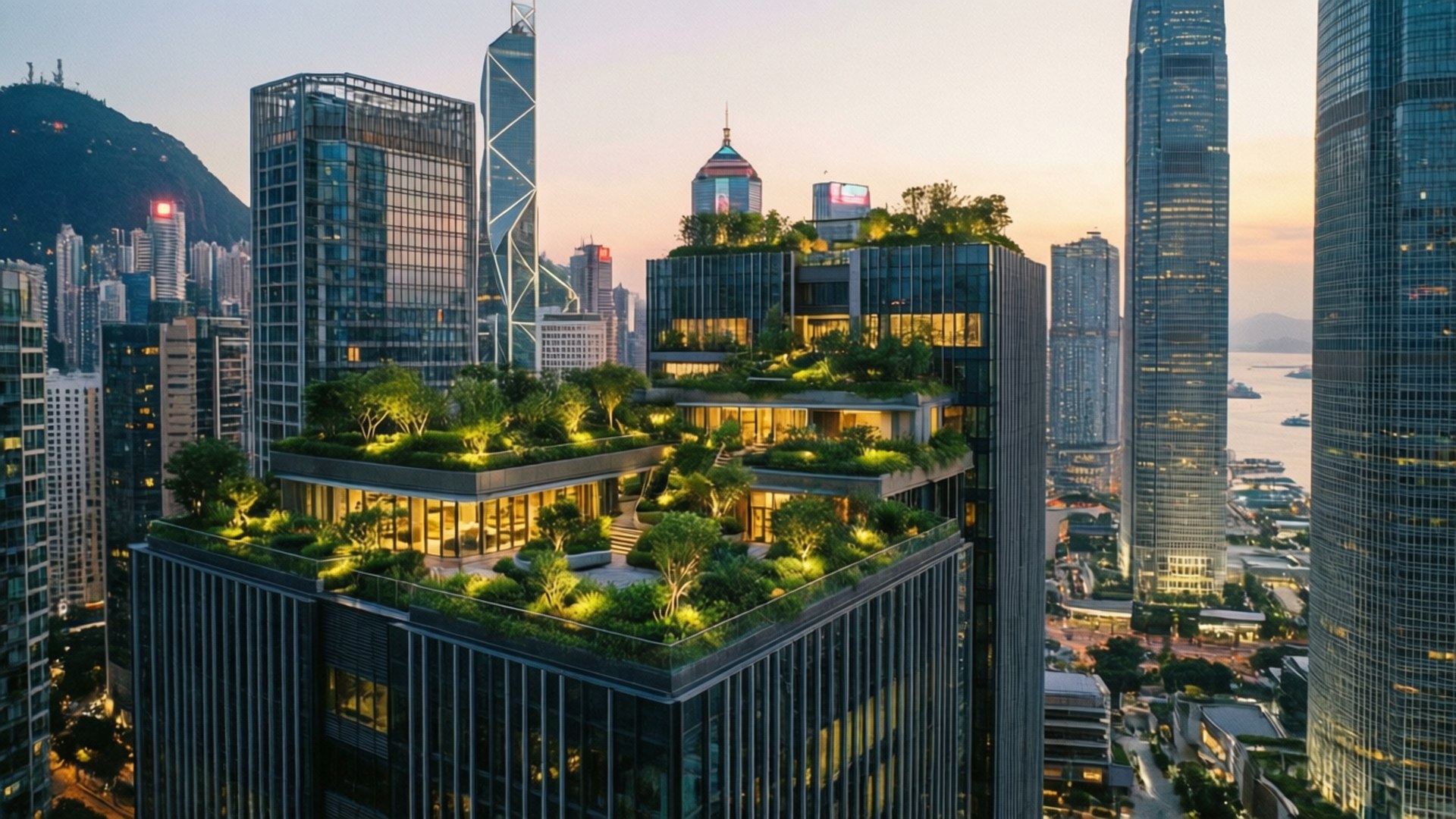 香港的綠色天空 壁紙
