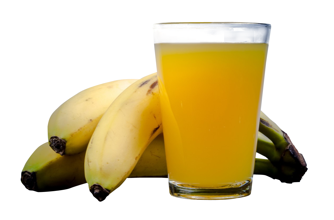 香蕉串與果汁杯 壁紙