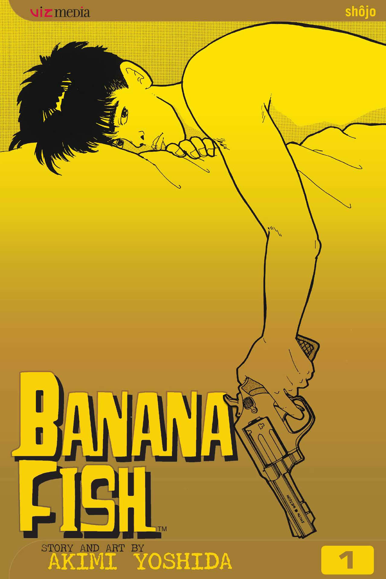 《Banana Fish》動畫封面，顯示一個男人揸住槍。