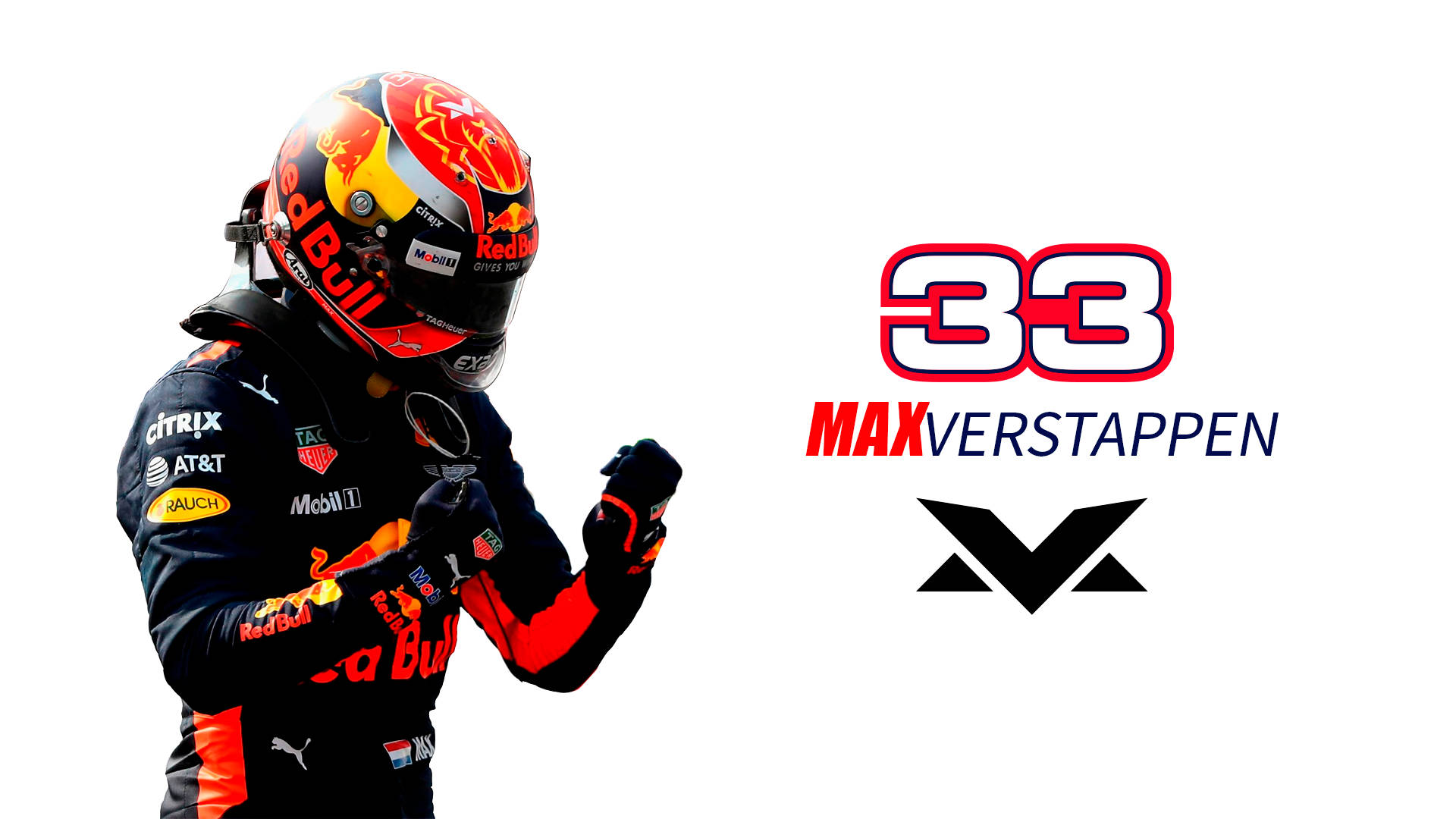 F1車手麥斯韋斯塔本身穿紅牛裝備慶祝勝利。 — 賽車 壁紙