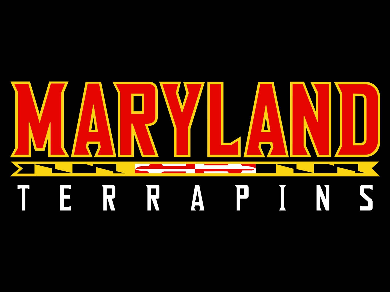 馬里蘭水龜隊運動隊標誌，紅、黃、白三色配黑色背景。