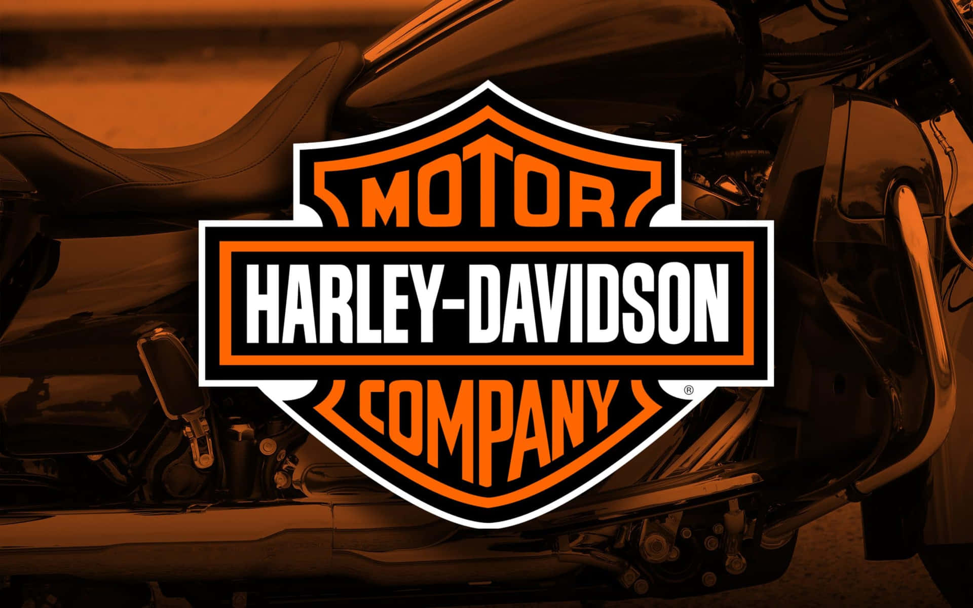 Harley-Davidson 摩托車標誌，採用橙色和黑色配色方案。