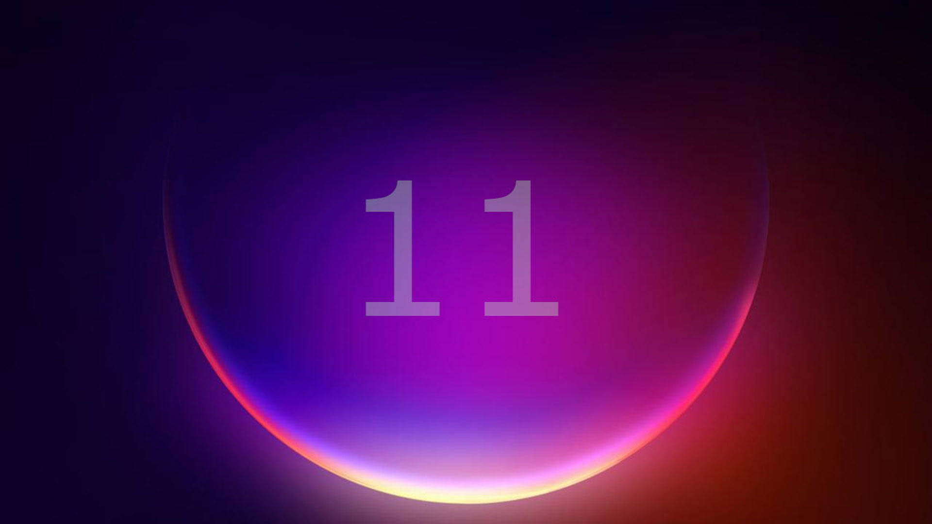 一個發光的球體，在深色漸變背景上有數字11。