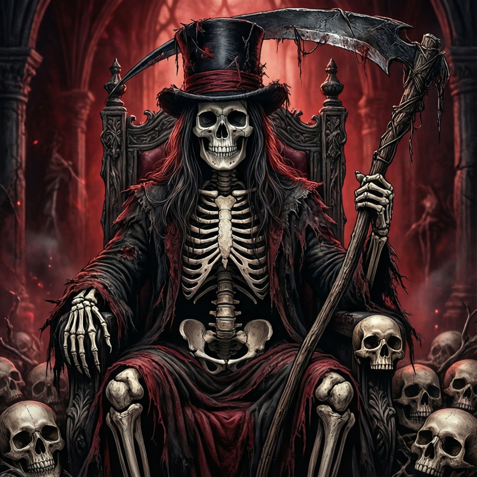 骷髏死神王座 壁紙