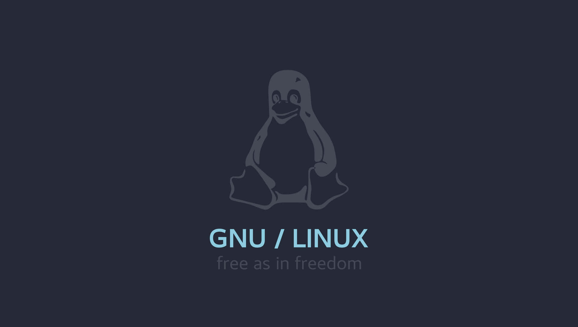 深藍色背景上的Tux企鵝標誌，帶有GNU Linux文字
