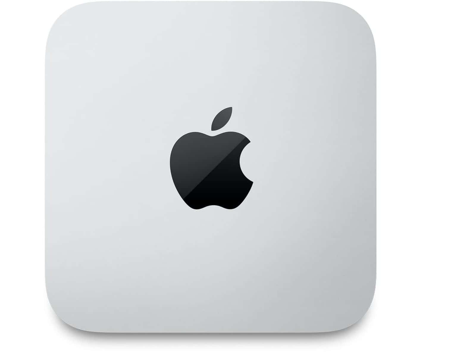 銀色 Apple Mac mini 電腦，帶黑色標誌