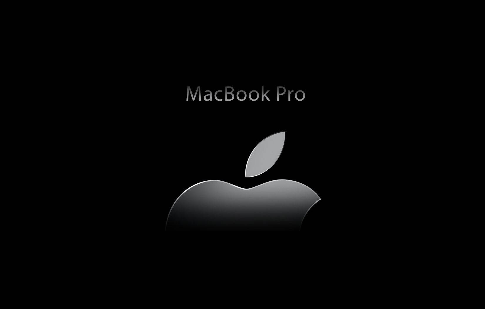 黑色背景上的 Apple MacBook Pro 標誌