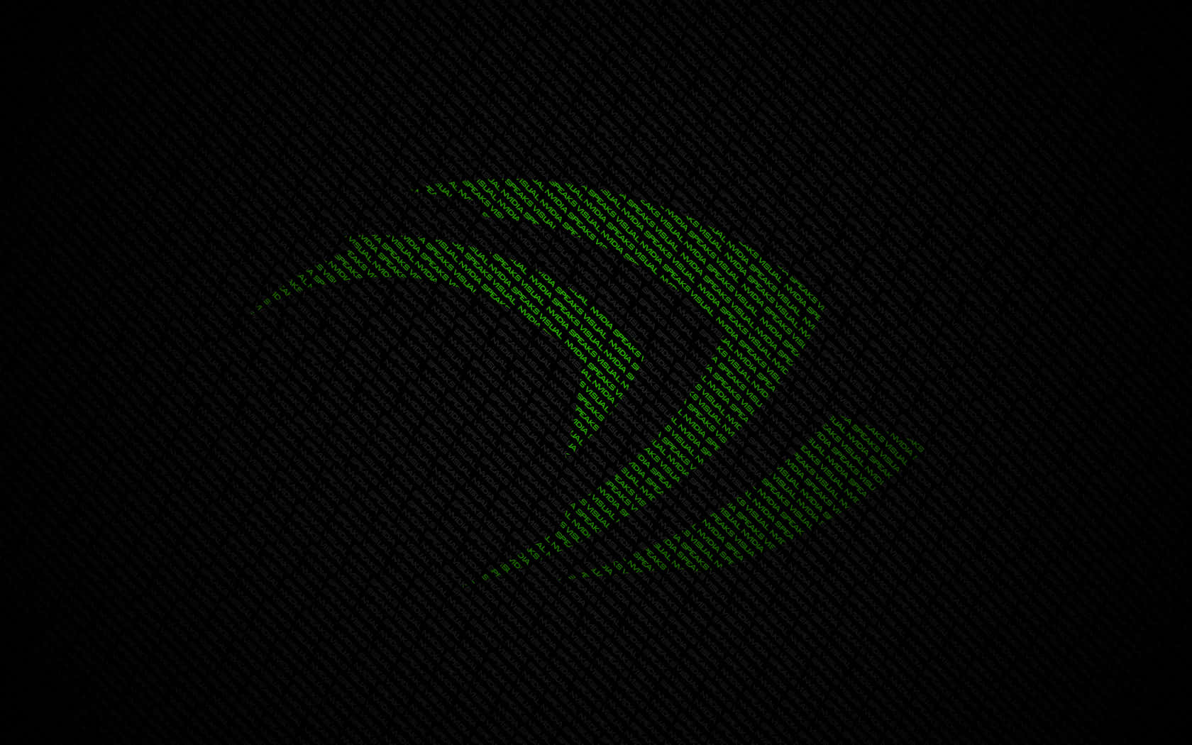 深色紋理背景上由文字組成的綠色NVIDIA標誌