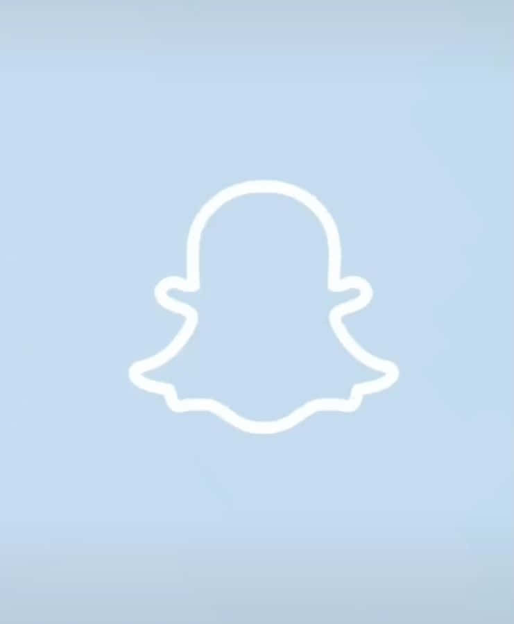 白色Snapchat鬼魂標誌，藍色漸變背景
