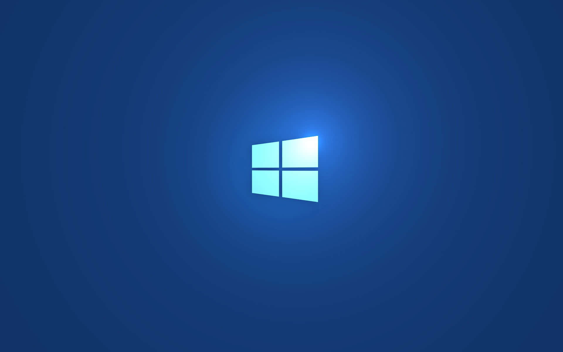 Windows標誌在藍色漸變背景上發光