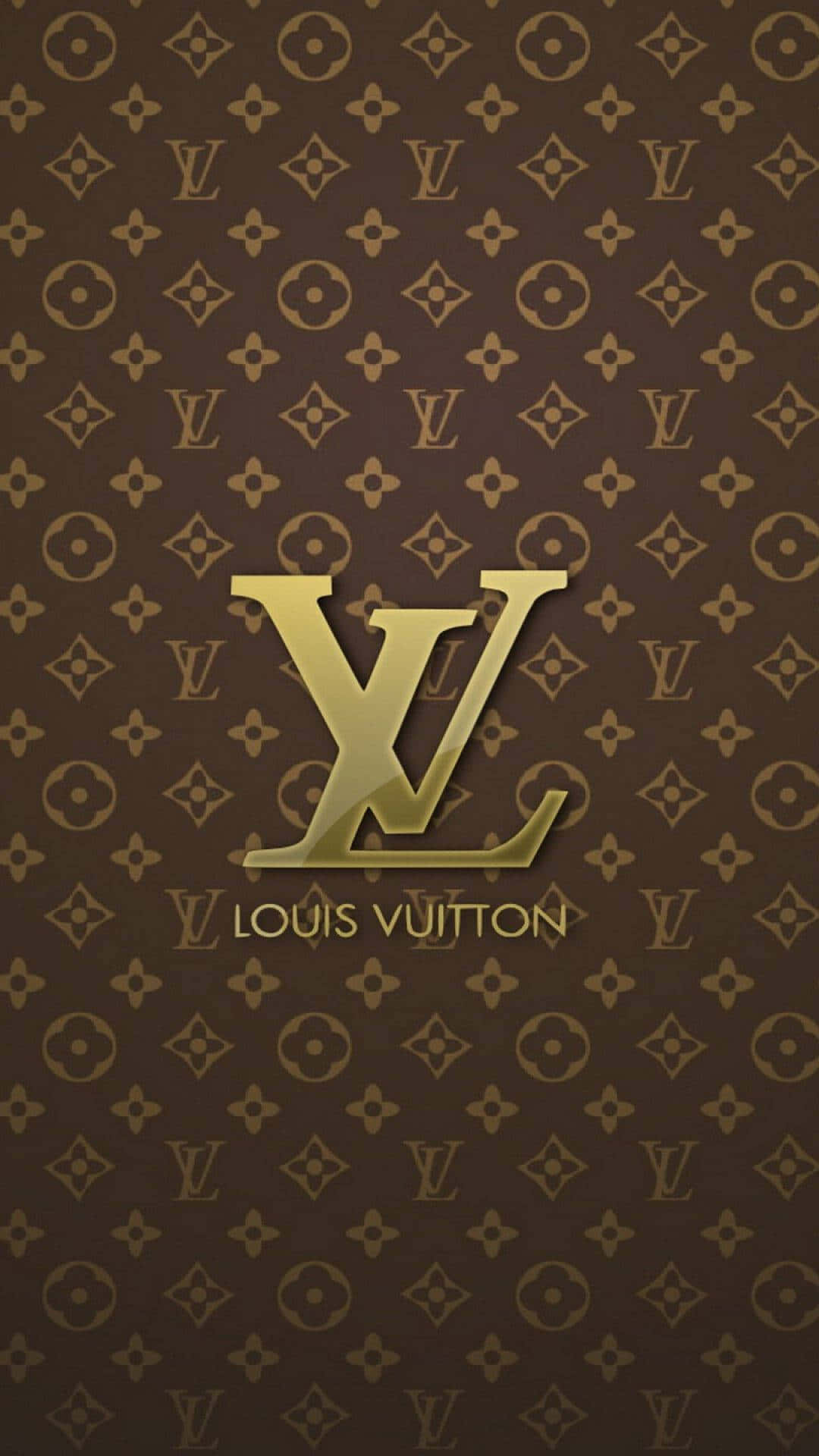 字母組合圖案牆紙上的Louis Vuitton標誌