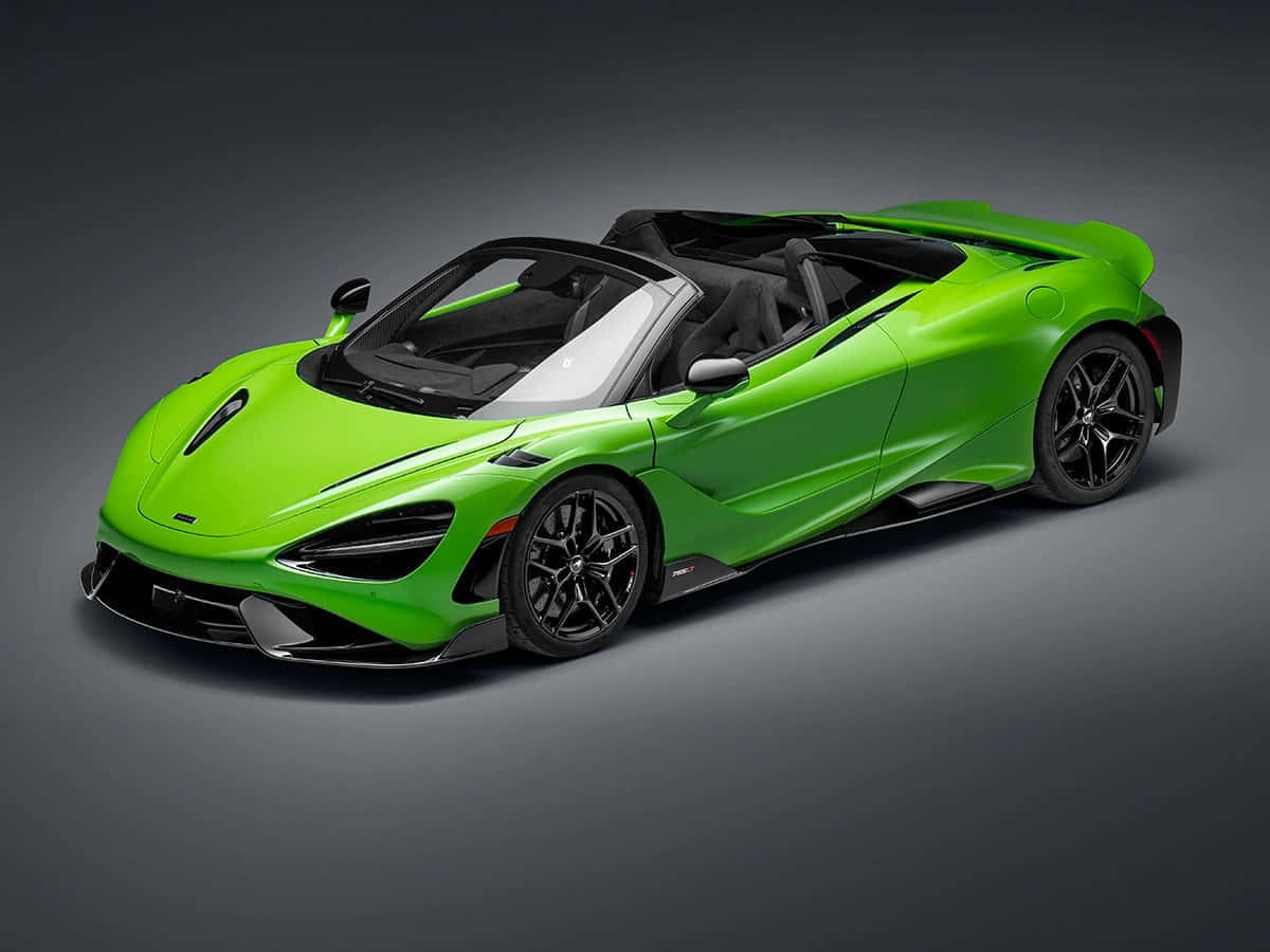 青檸綠色McLaren 720S Spider開篷跑車，配黑色內飾和車輪。