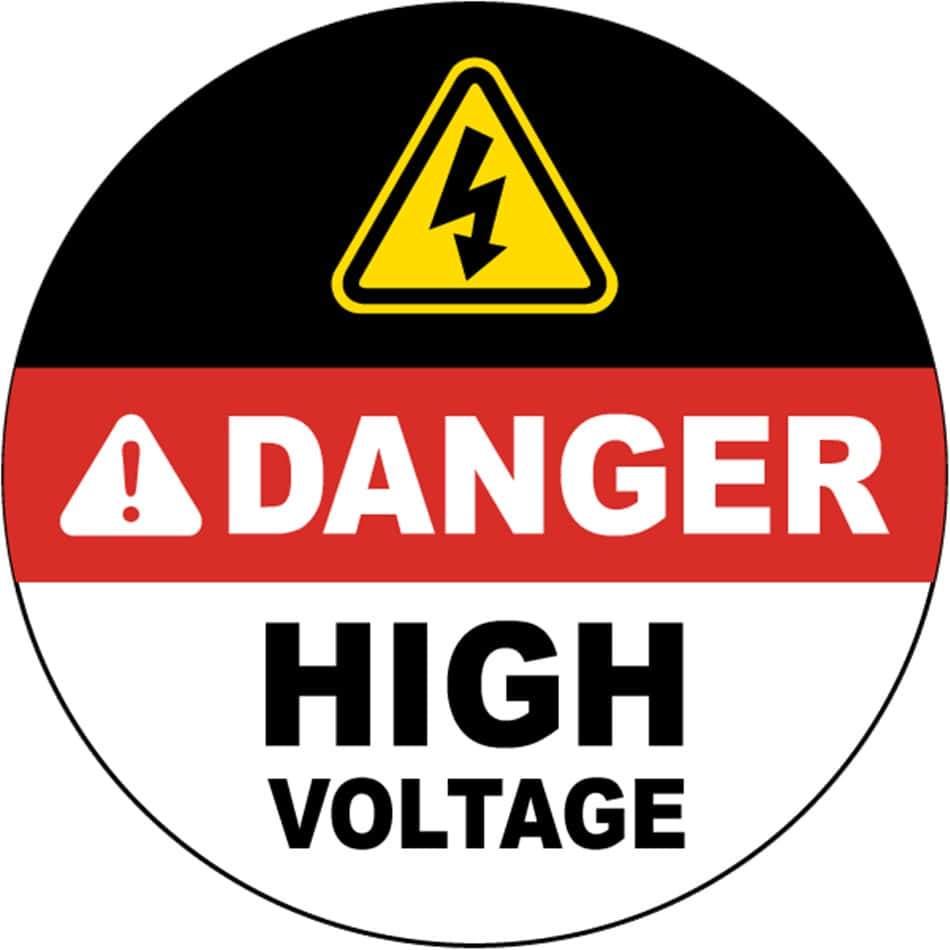 危險高電壓警告標誌，帶有閃電符號。