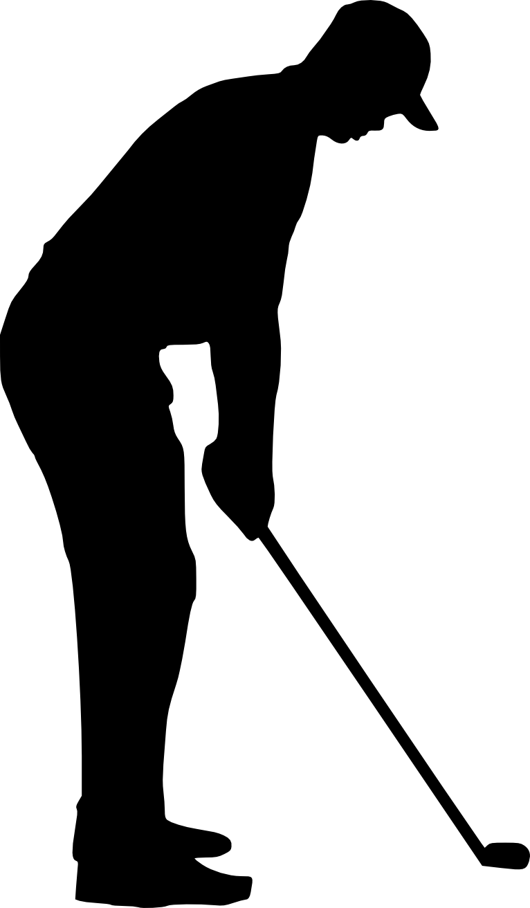 高爾夫球手準備揮桿的剪影 壁紙