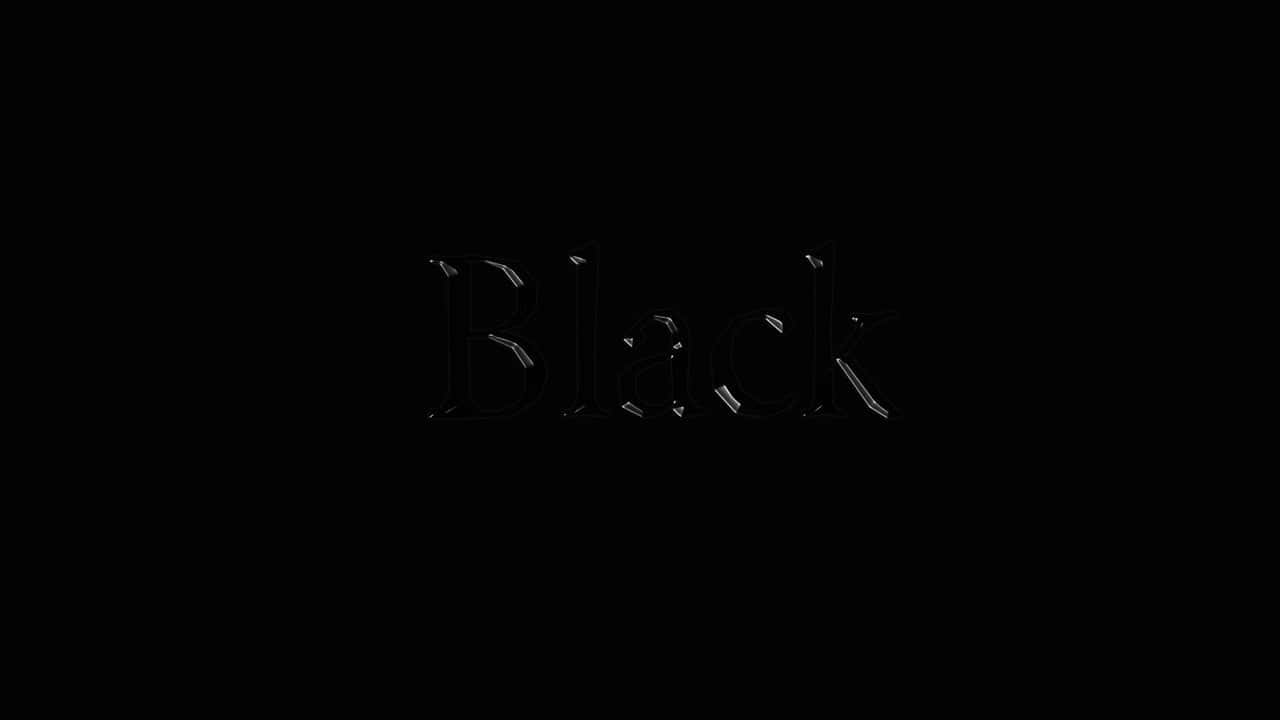 黑色背景上的白色文字「Black」。