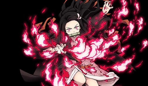 《鬼滅之刃》持火焰的惡鬼 — 動漫女孩 壁紙
