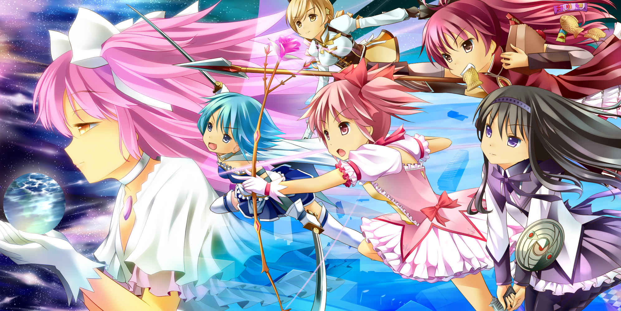 《魔法少女小圓》奇幻世界中的角色夢幻展示 壁紙