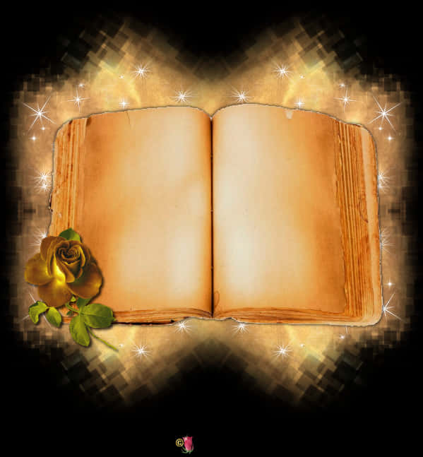 魔法書冊與玫瑰 壁紙