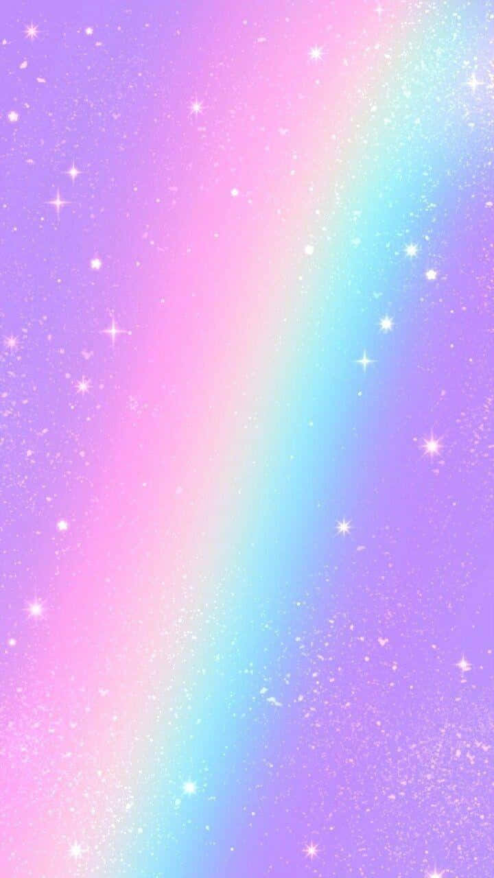 帶有星星和閃粉粒子的粉彩漸變天空