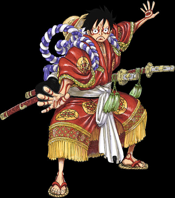 魯夫穿傳統日本服裝 壁紙
