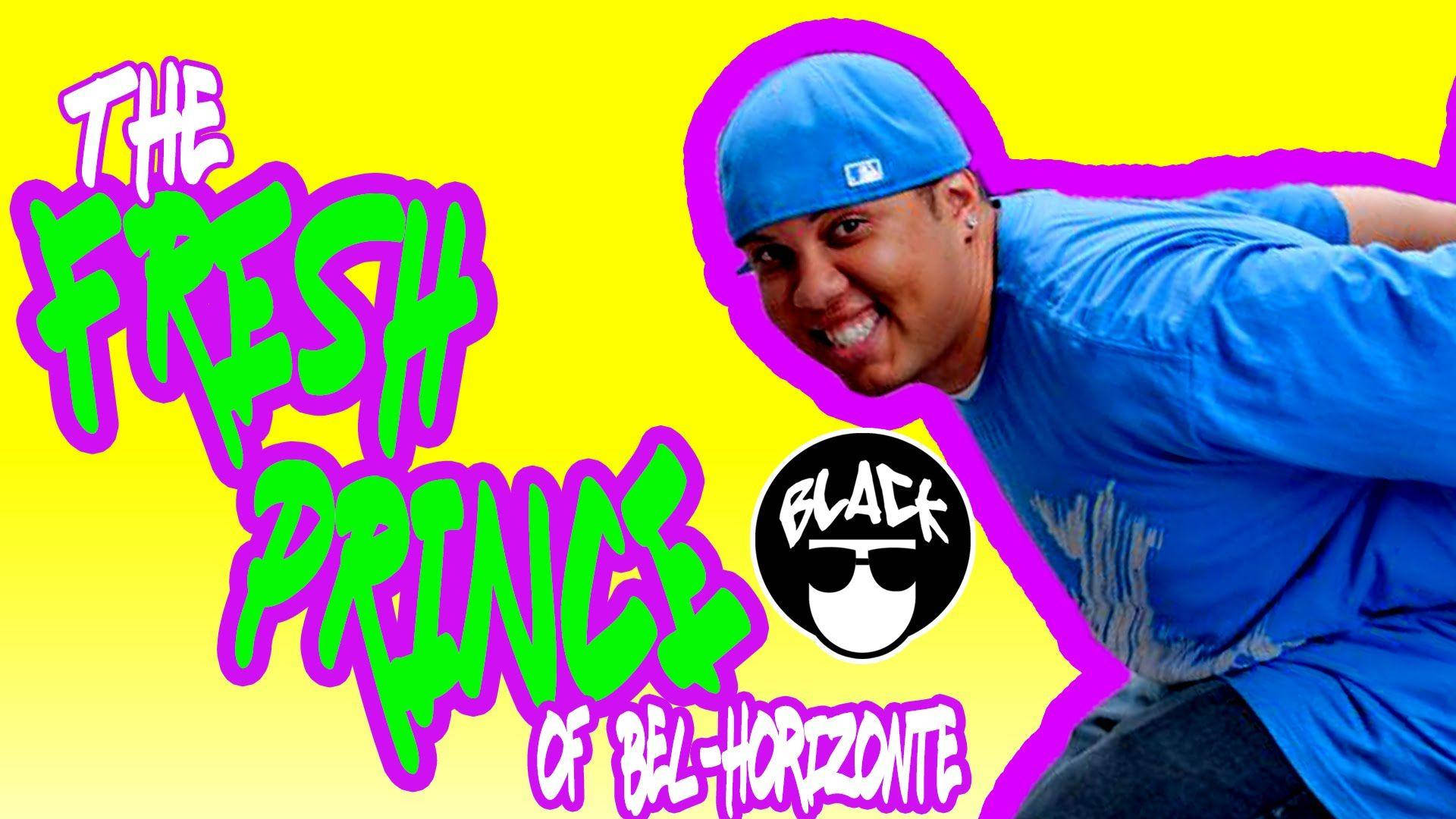 戴著藍色頭帶和襯衫的男子微笑，帶有「The Fresh Prince of Bel-Horizonte」文字。