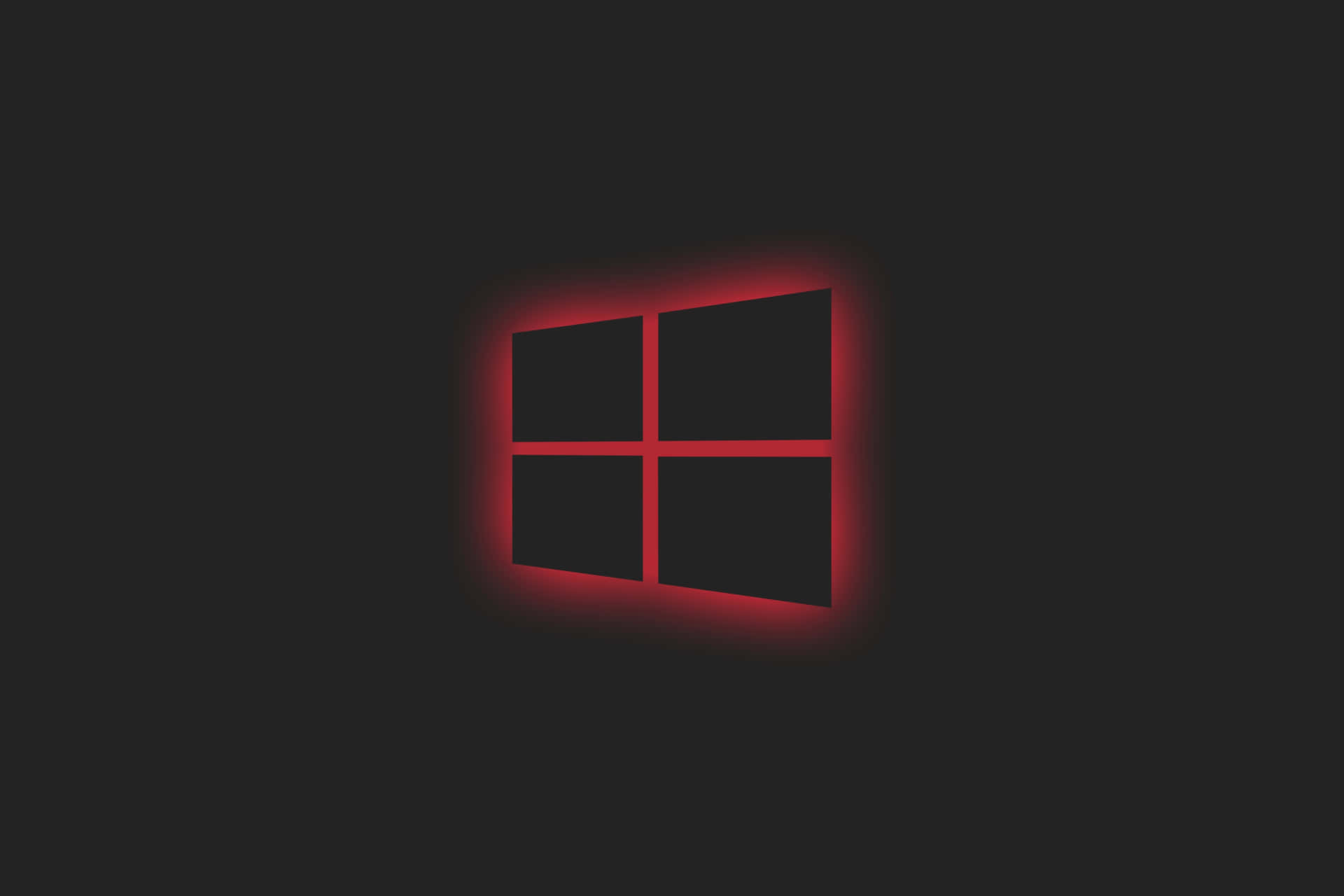 深色背景上的紅色發光Windows標誌
