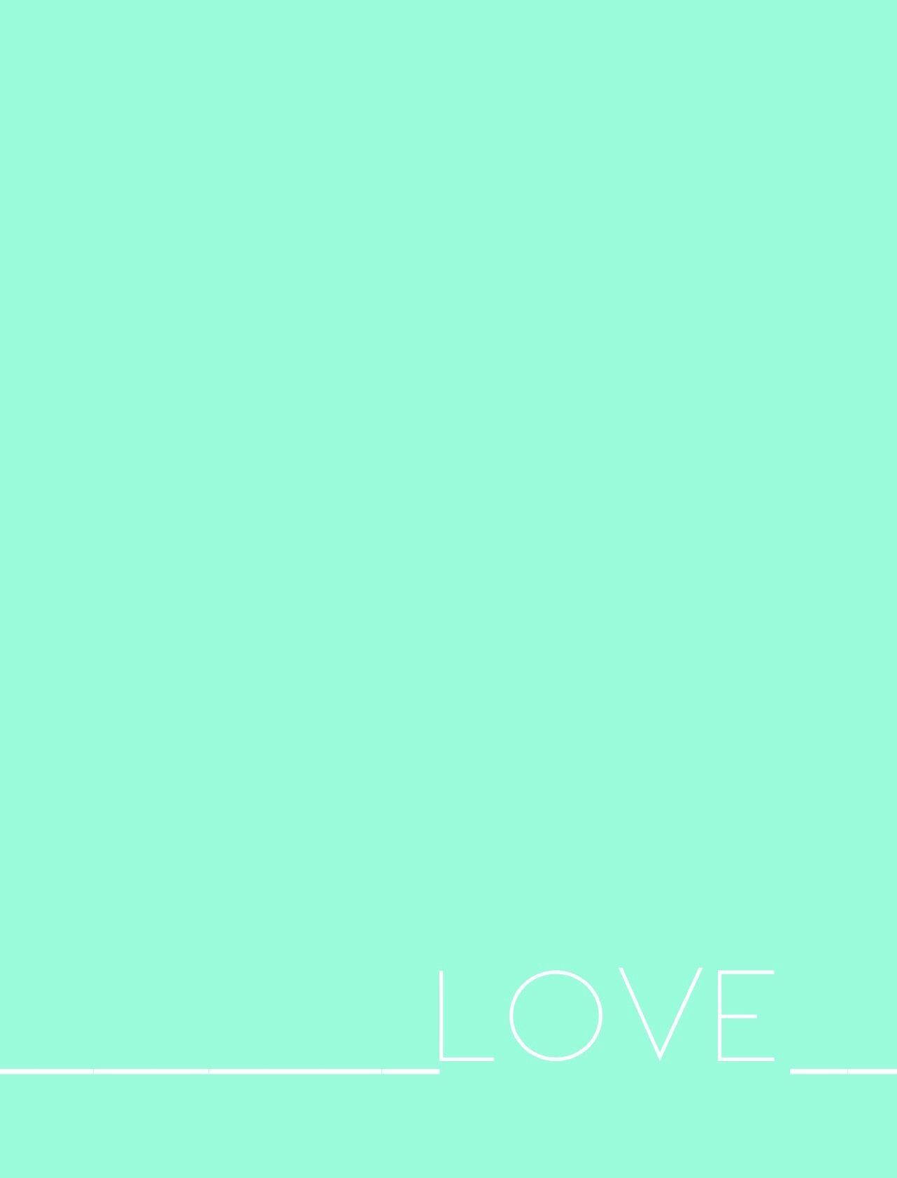 薄荷綠色背景，底部有白色文字 LOVE。