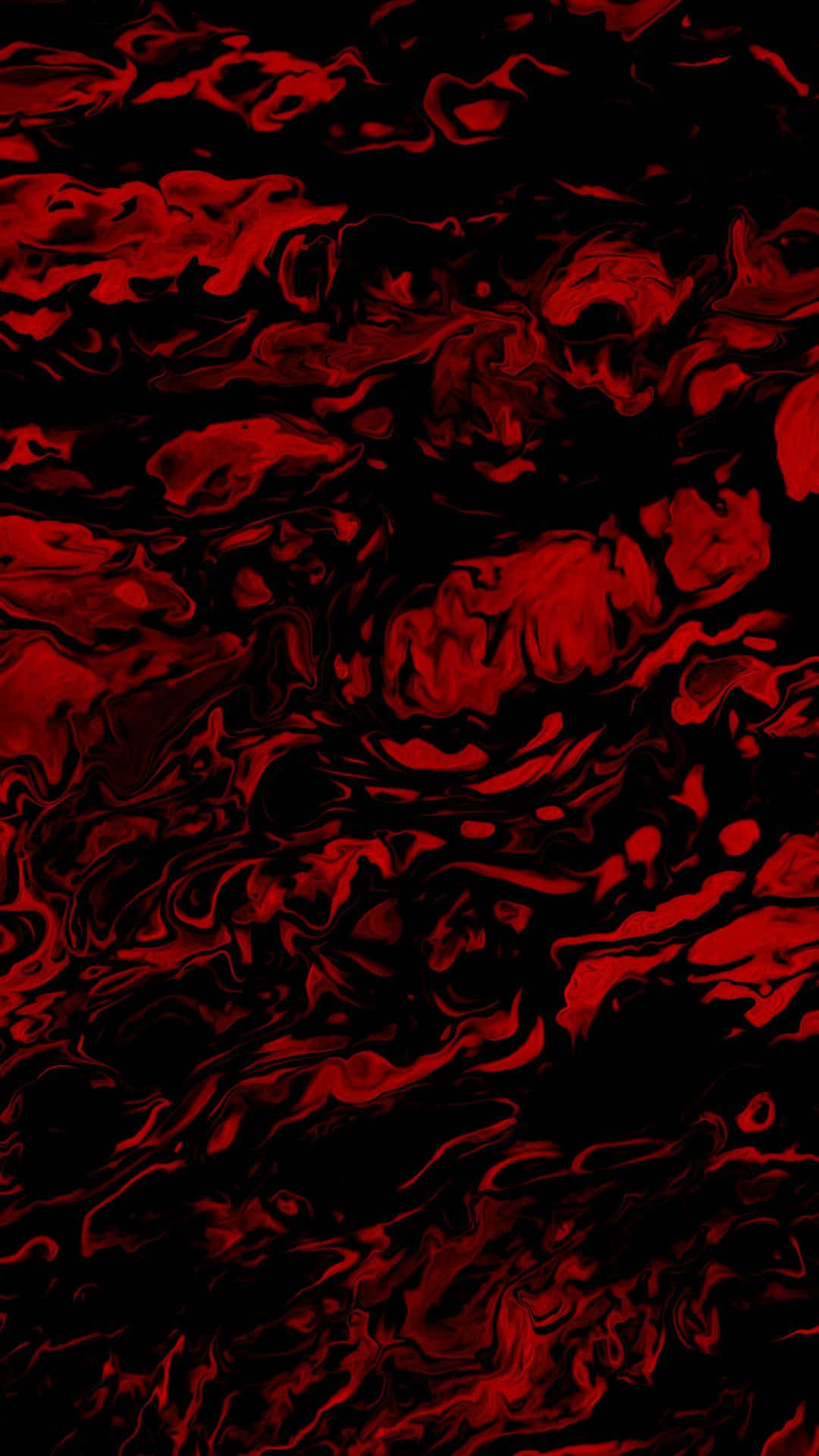  壁紙 — 鮮豔的深紅色液體在深黑色背景上動態旋轉，營造出強烈的抽象動感。