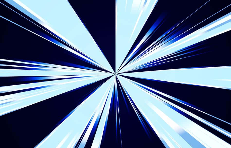 Rays 桌布 壁紙 — 鮮豔的藍色和白色光線從中心點向外爆發，映襯著深色背景。