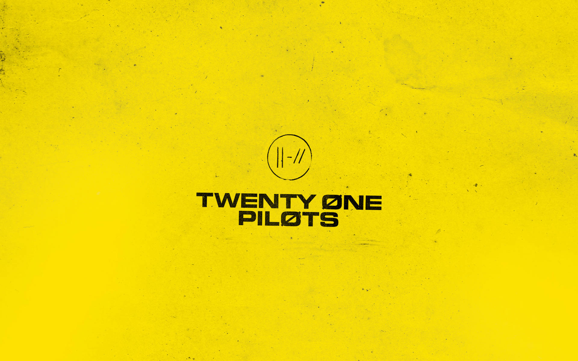 Twenty One Pilots樂隊標誌在紋理黃色背景上