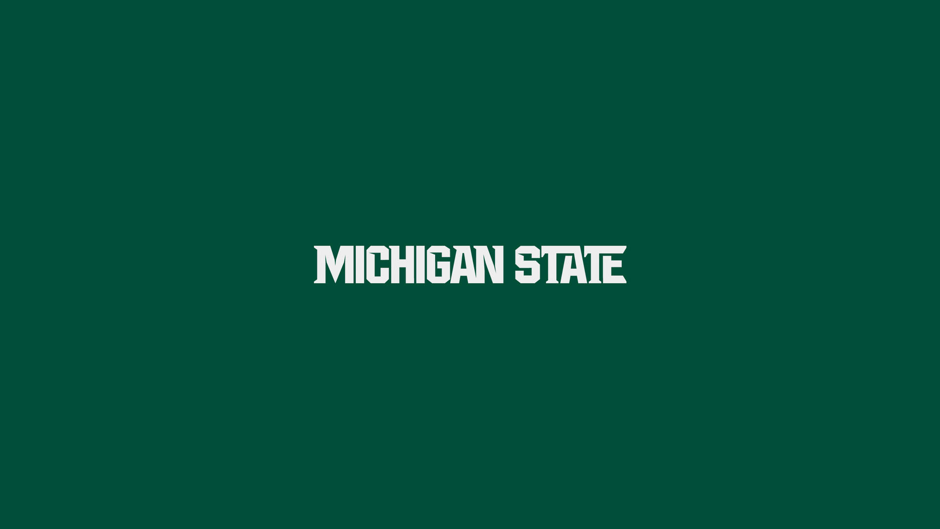 Michigan State 標誌以白色文字顯示在綠色背景上