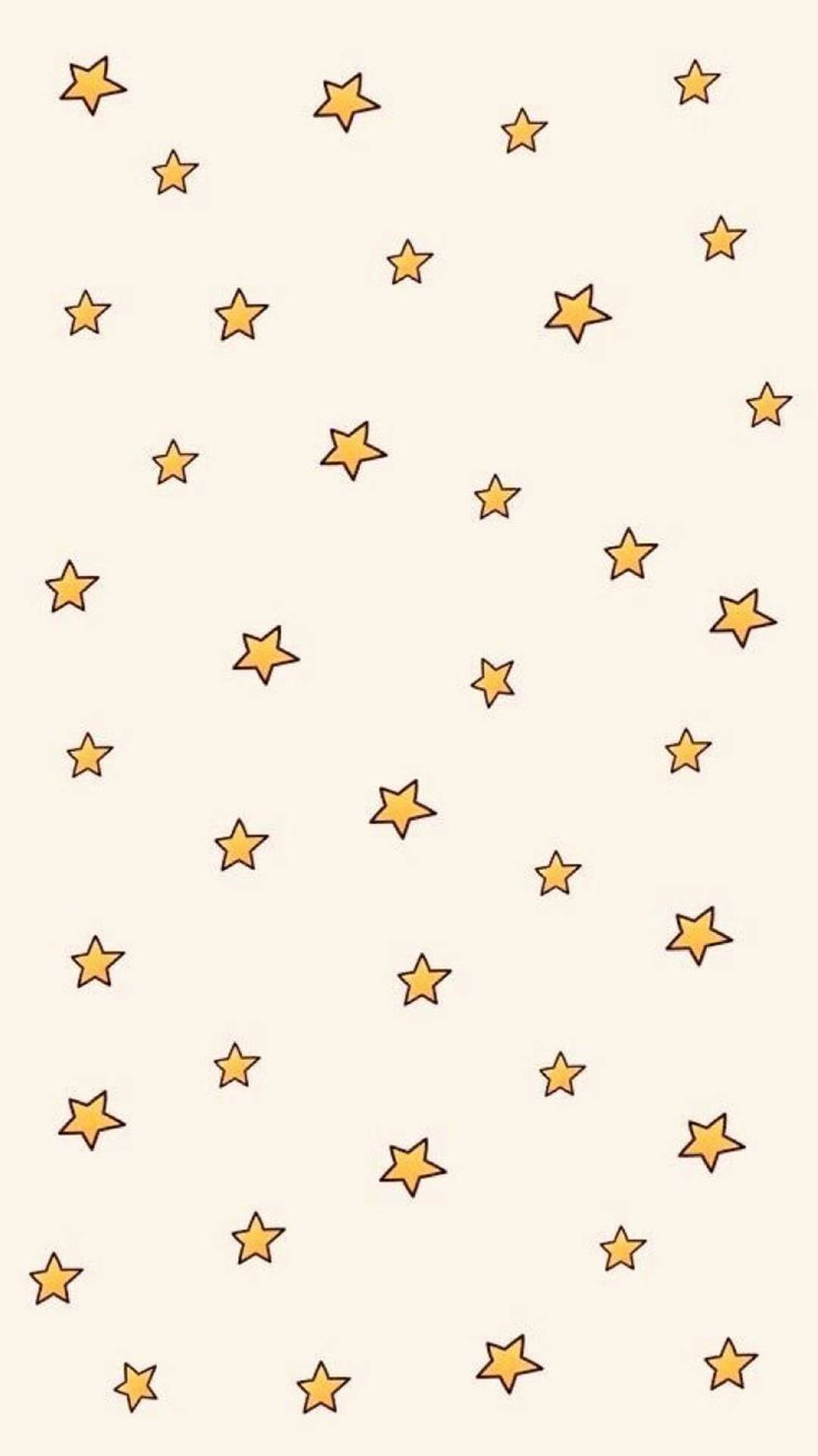 忌廉色背景，散落金色星星