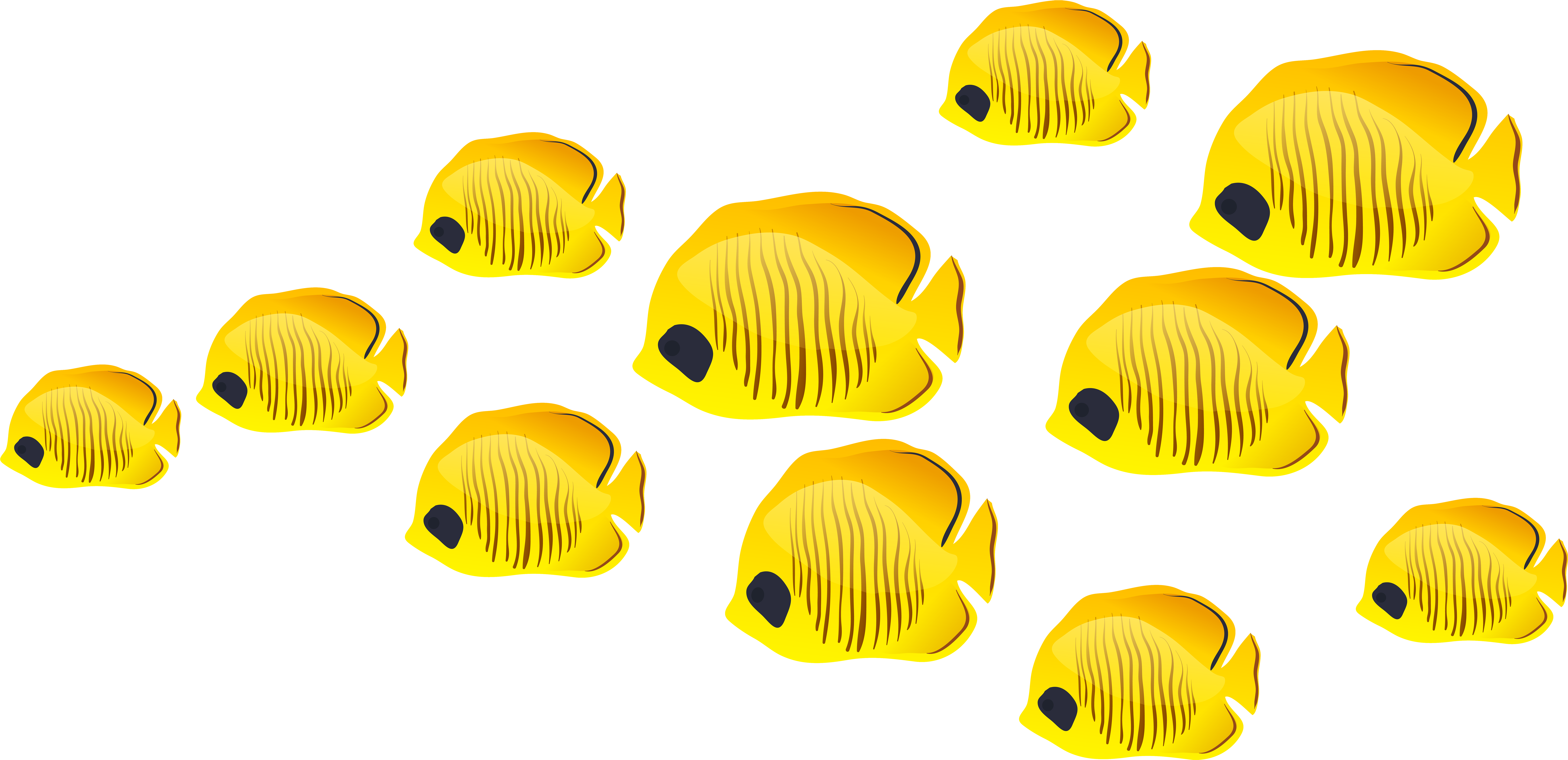 黃色熱帶魚插畫 壁紙