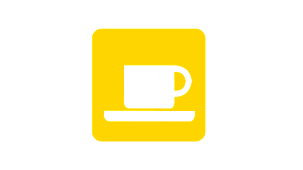 黃色背景咖啡杯圖案 壁紙