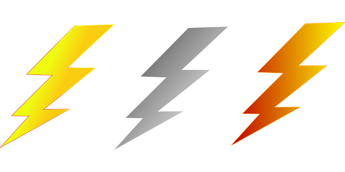 黃色與橙色閃電 壁紙