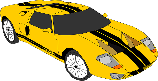 黃色跑車插畫