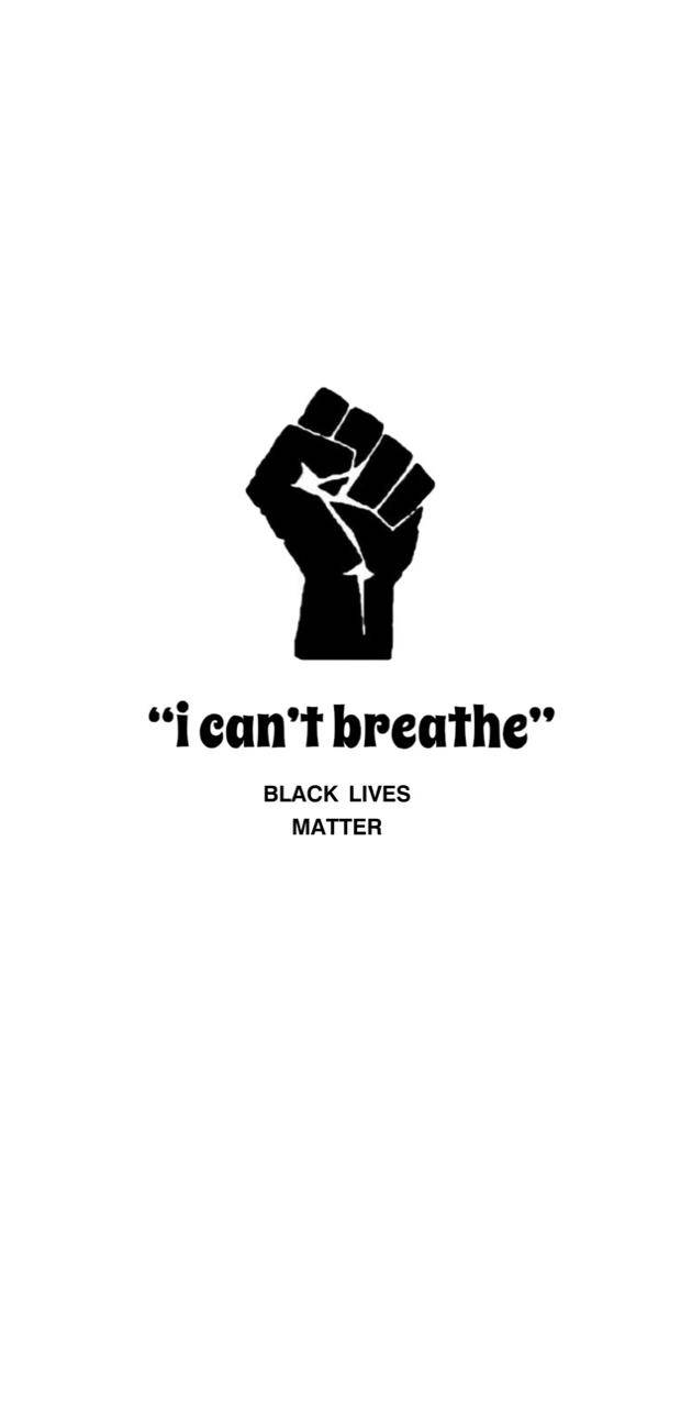 黑色舉起拳頭圖標，帶有文字 i can't breathe 和 black lives matter