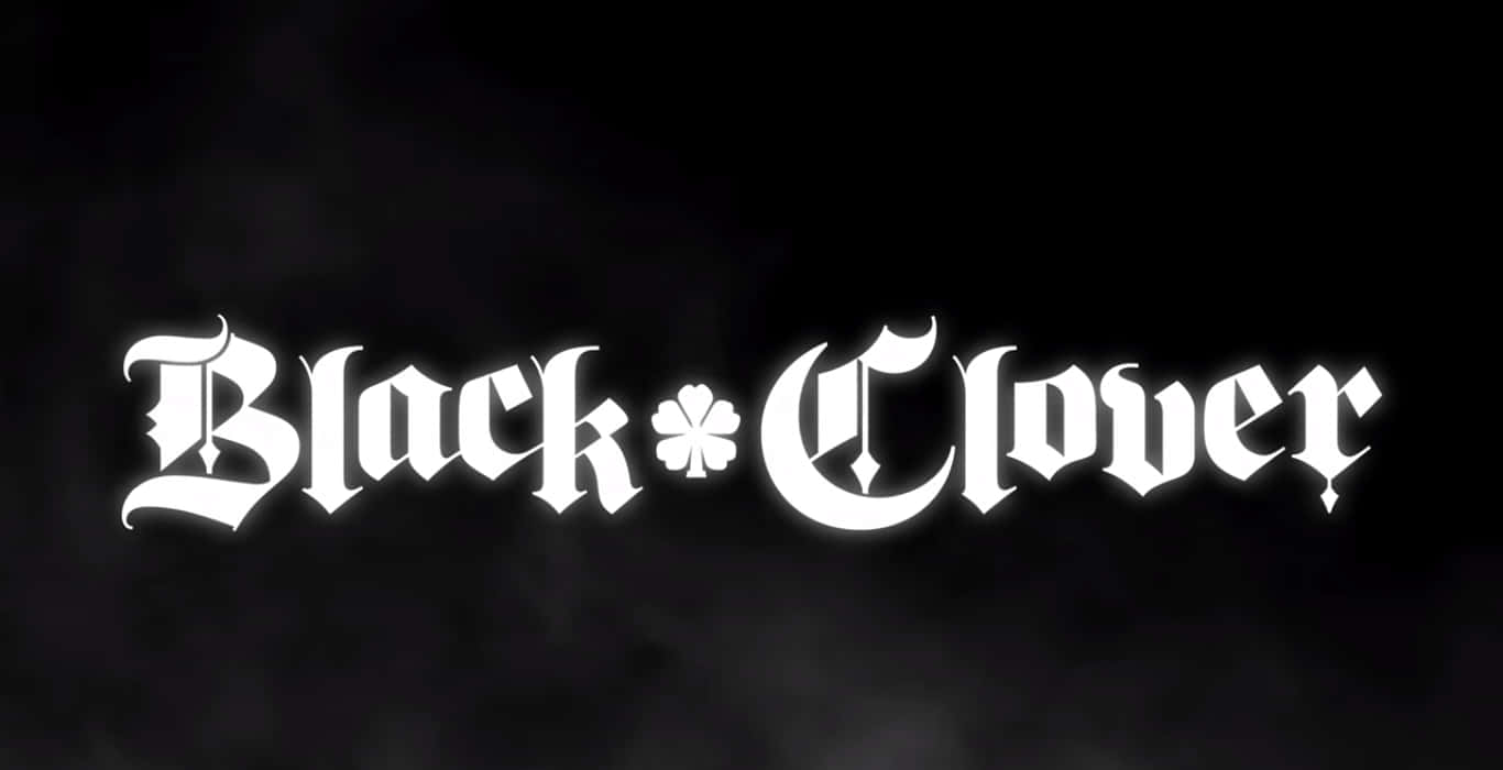 Black Clover 動畫標題標誌，白色哥特字體在黑暗煙霧背景上