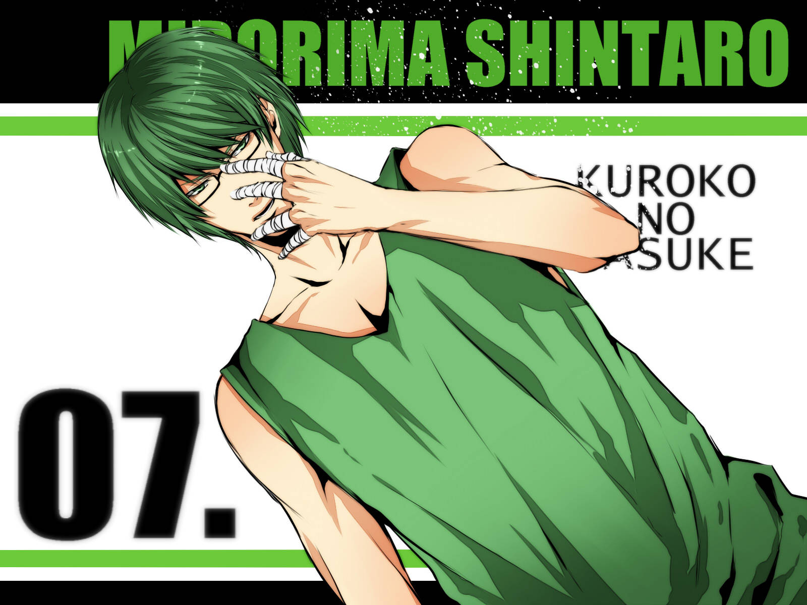 動漫籃球運動員 Mirorima Shintaro 用手套遮住臉。