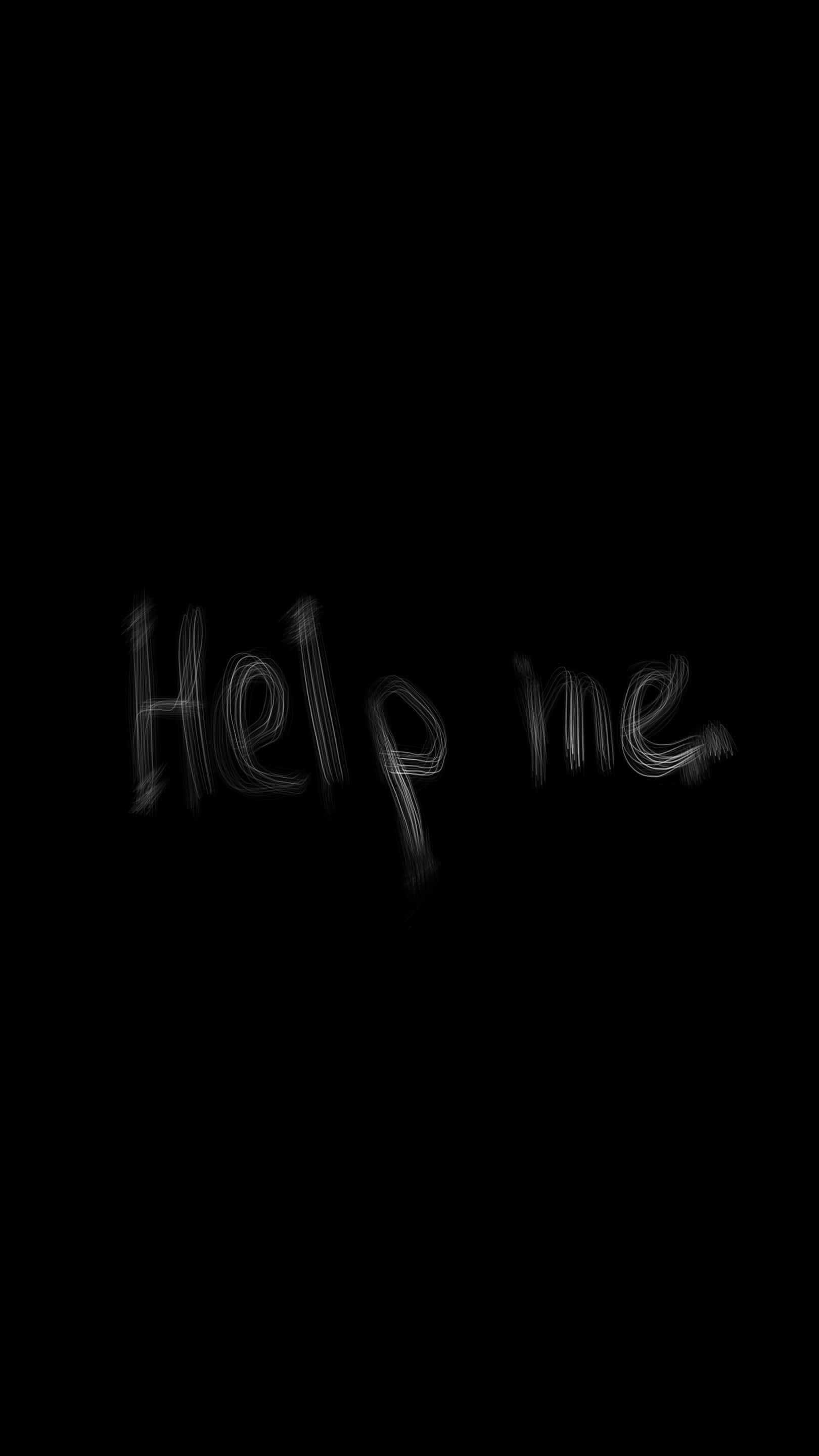 黑底上寫著「help me」 壁紙
