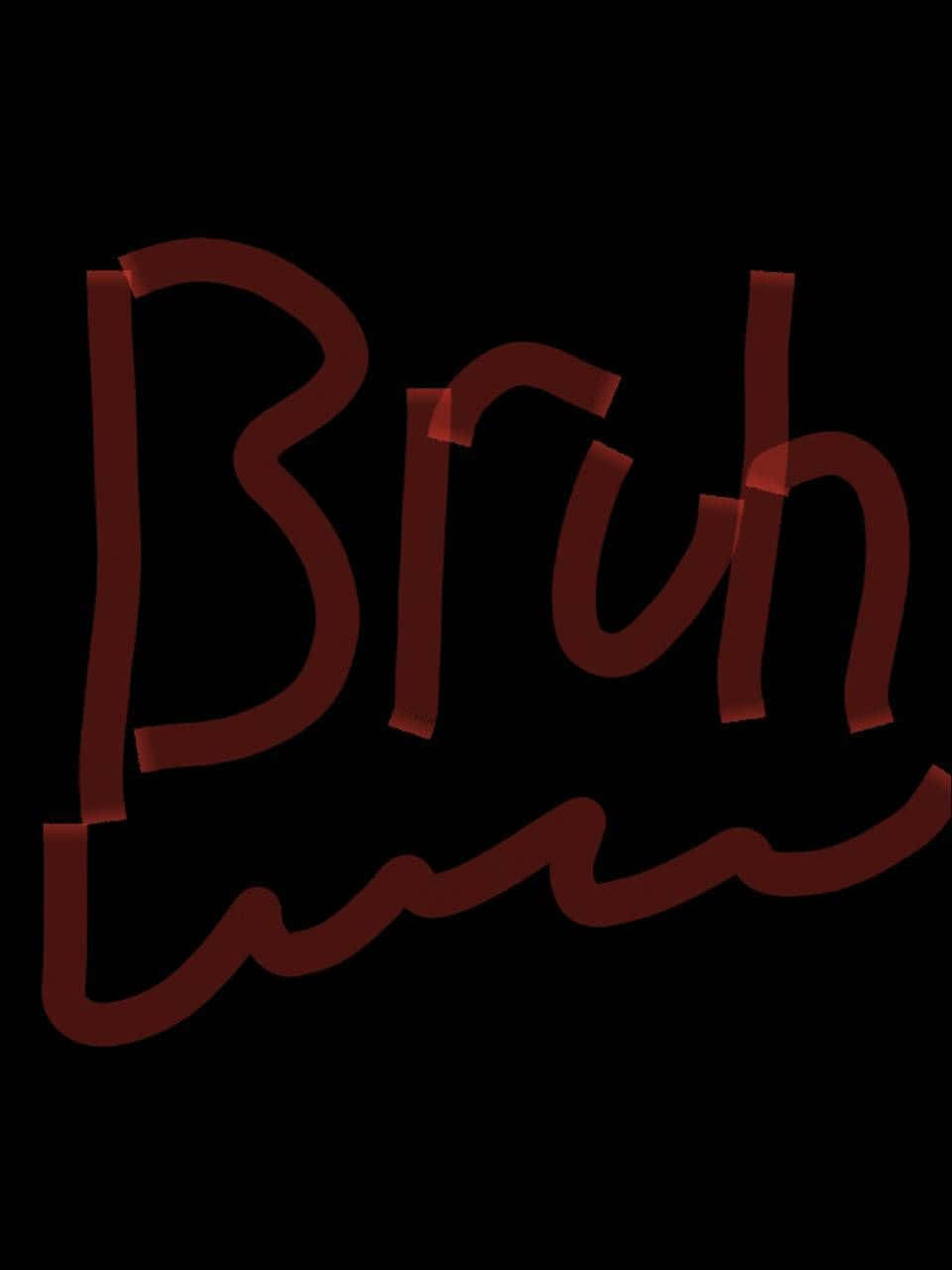 黑色背景上顯示「Bruh Lmao」的紅色3D文字