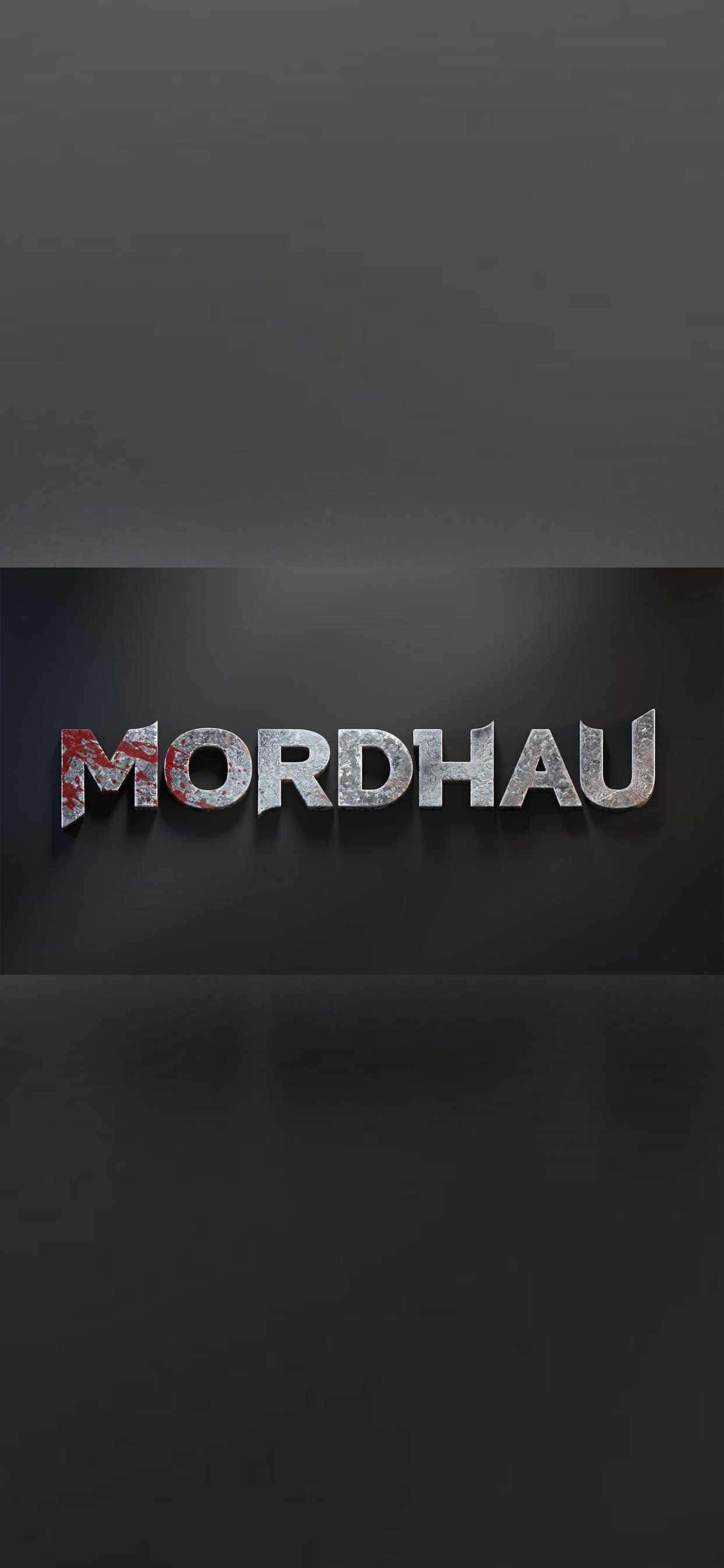 黑暗背景上的 Mordhau 標誌 壁紙
