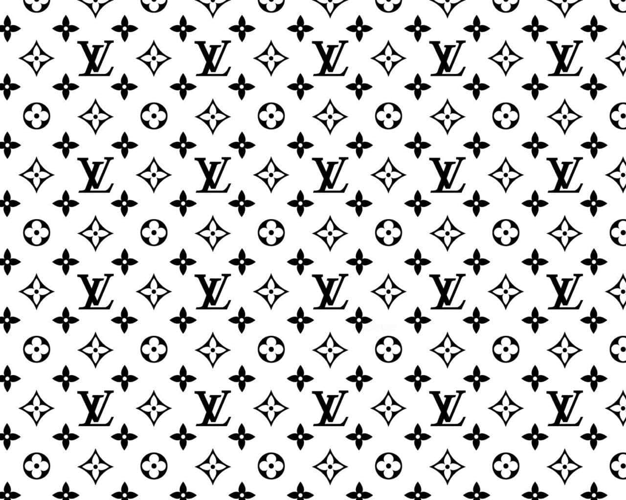 黑白 Louis Vuitton 字母組合圖案壁紙