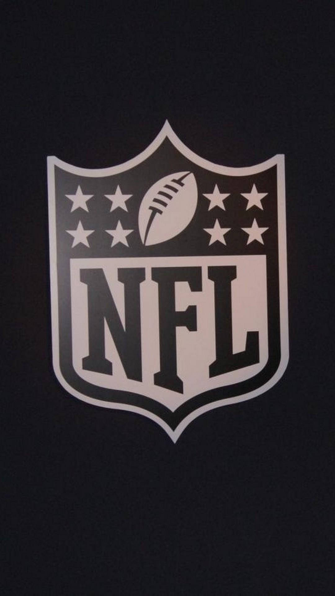 NFL標誌帶星星和足球在黑色背景上