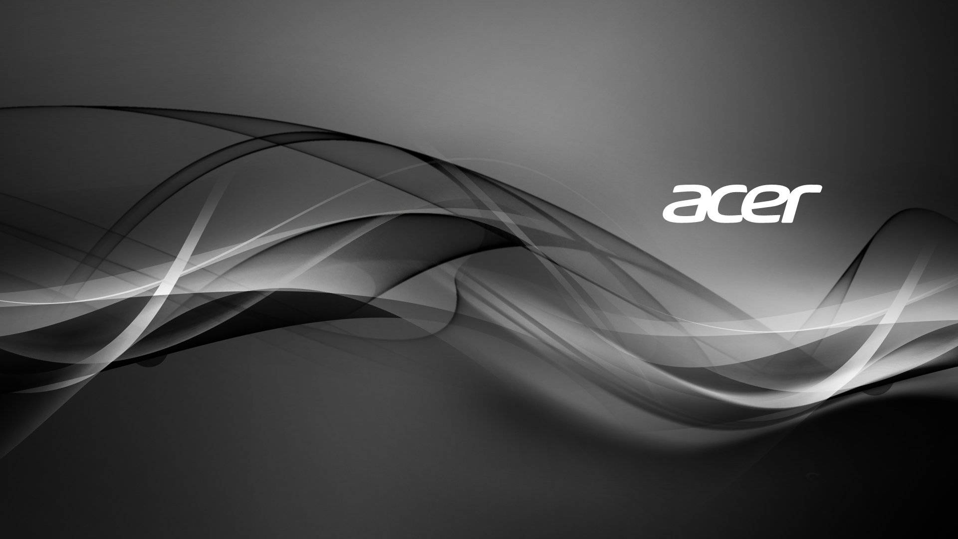 帶有 Acer 標誌的抽象灰階波浪設計