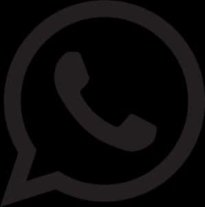 黑白WhatsApp標誌 壁紙 — 黑色背景上極簡深灰色WhatsApp標誌圖標。