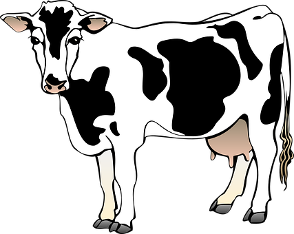 黑白乳牛插圖 壁紙