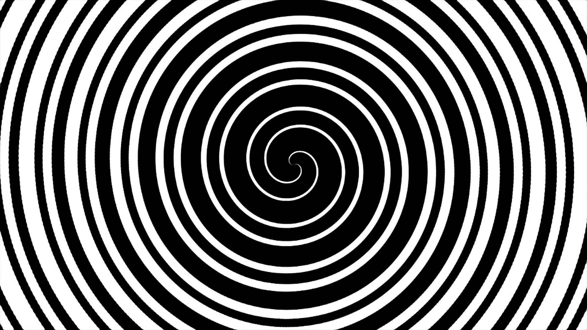 黑白催眠螺旋圖案 壁紙 — 一個催眠的黑白螺旋圖案向內輻射，同心圓創造出迷人的視錯覺。