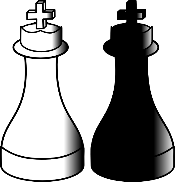 黑白國際象棋王對比 壁紙 — 兩個國際象棋國王，一個白色一個黑色，在純色背景上並排站立，形成鮮明對比。
